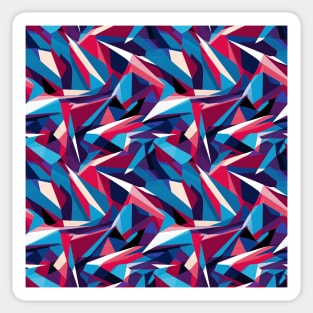 Cubist Harmony: Modern Geometric Dance in Pink, Blue, and Violet Sticker